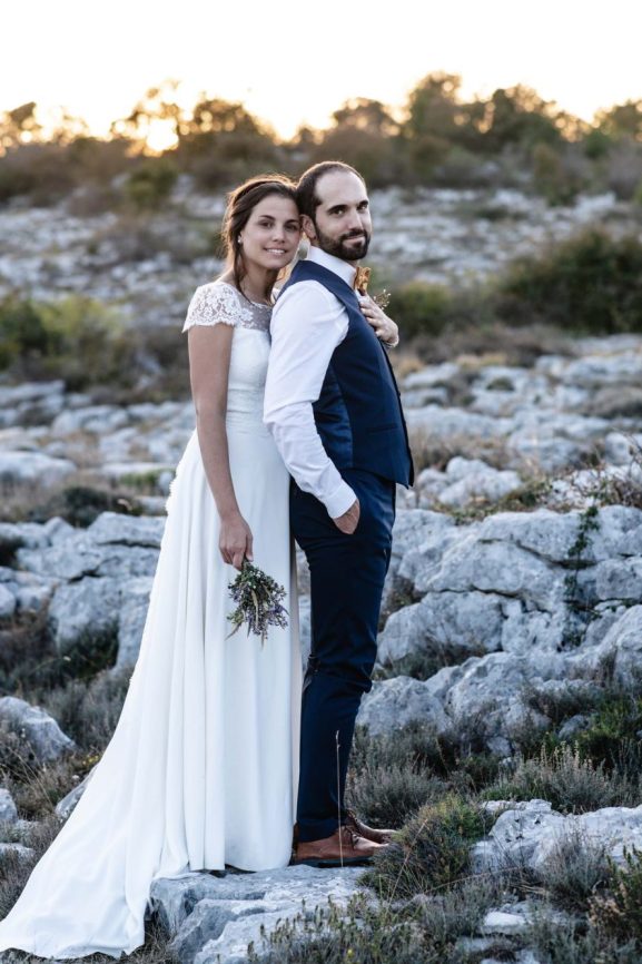Photo de couple marié dans les montagnes à Valbonne
